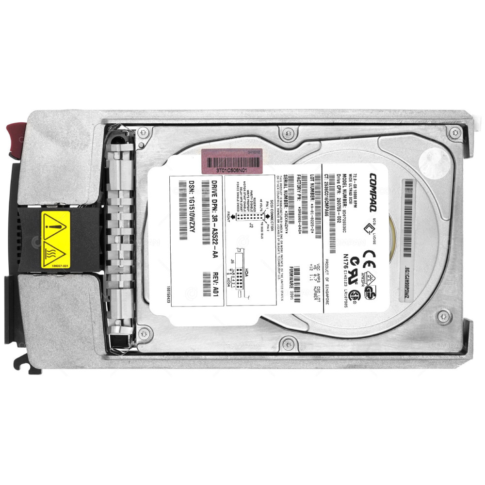 260755-002 HP HDD 72.8GB 10K SCSI U320 3.5" LFF HOT-SWAP FOR HP COMPAQ